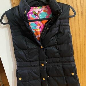Lilly Pulitzer Black Quilted Puffer Vest